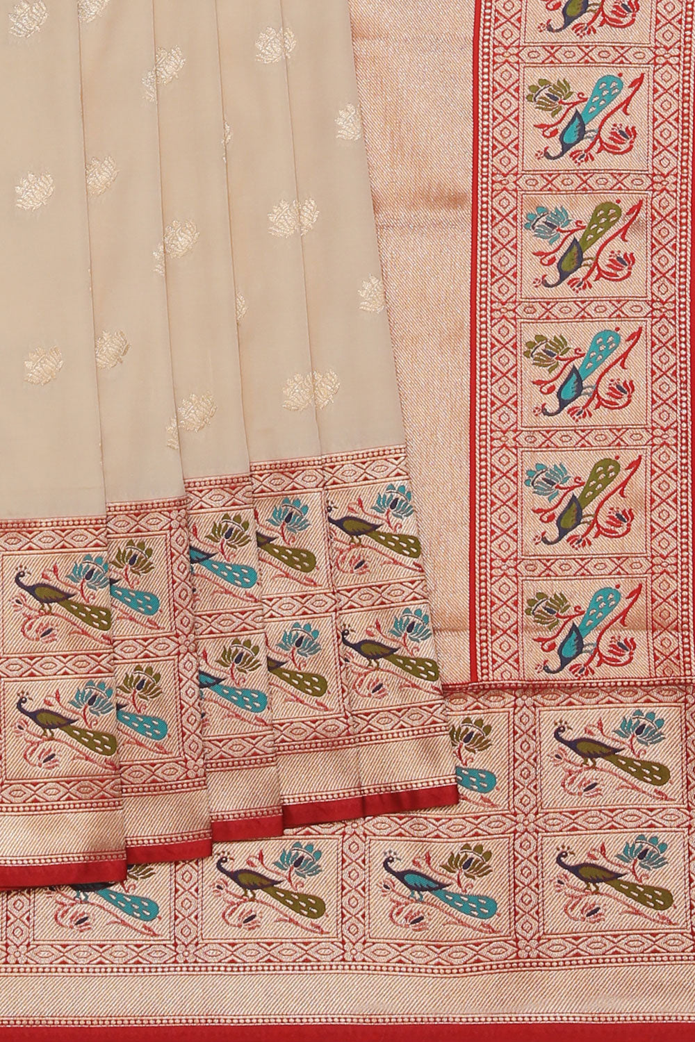 Image of Banarasi Silk Ivory Cream Saree